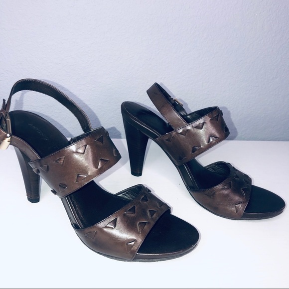 ANTONIO MELANI "Kenndal" Brown Leather Sandals 10 - Picture 1 of 13
